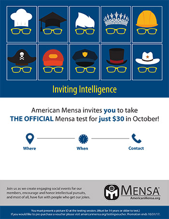 Flier, Mensa Membership Month