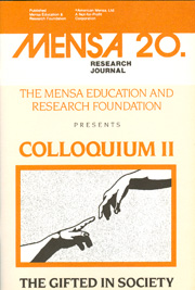 Colloquium II: The Gifted in Society
