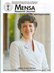 Camilla Persson Benbow Mensa Education & Research Foundation Lifetime Achievement Award Winner — 2004
