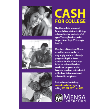 Posters, Mensa Foundation Scholarships