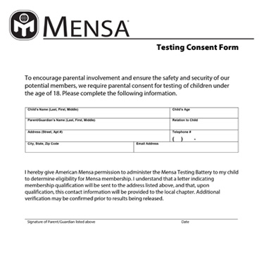 Testing Consent Form